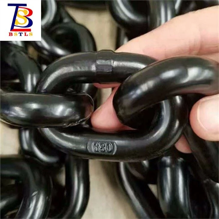 Cadena de elevación de aleación de acero G 80 grado con revestimiento negro
